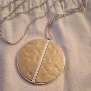 Elegant Gold and Silver Pendant Necklace 20" Drop